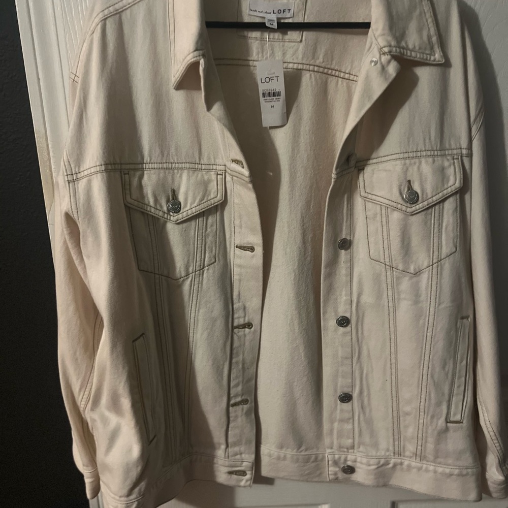 LOFT Women's Off-White Jean Jacket